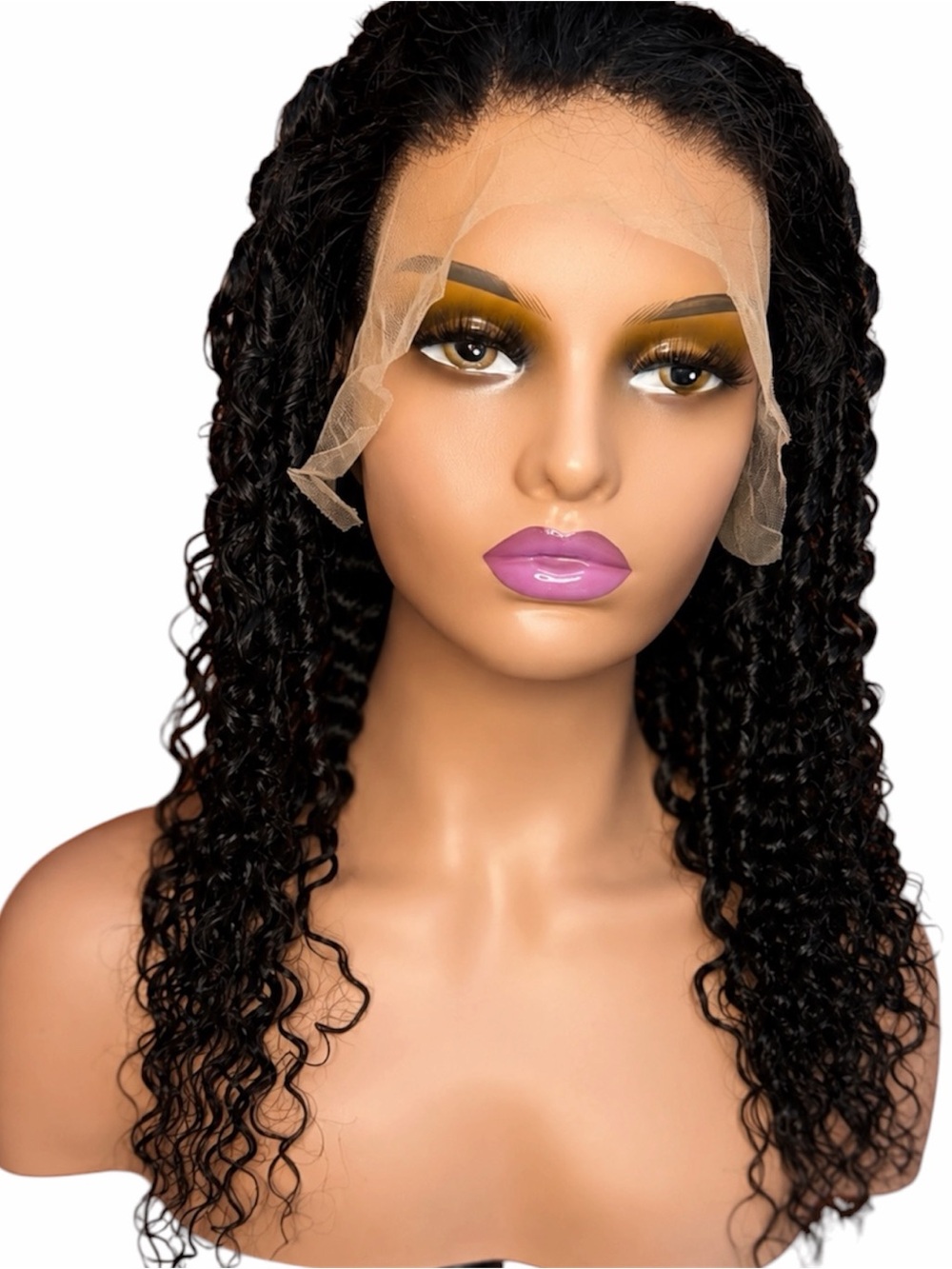 22 inches Natural Black pixie curly Lace Front Wig - 13x4 Lace